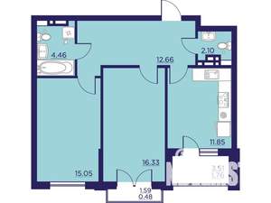 2-к квартира, вторичка, 65м2, 8/18 этаж