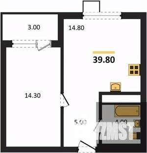 1-к квартира, вторичка, 40м2, 10/13 этаж