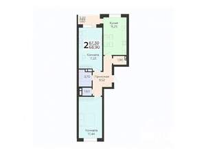 2-к квартира, вторичка, 69м2, 3/18 этаж