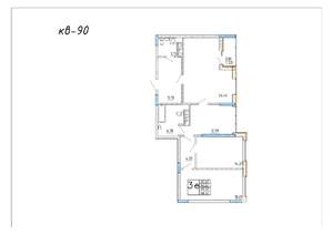 3-к квартира, строящийся дом, 97м2, 14/14 этаж