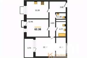 2-к квартира, вторичка, 62м2, 17/21 этаж