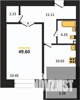 1-к квартира, вторичка, 50м2, 1/16 этаж