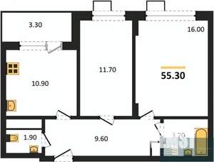 2-к квартира, вторичка, 56м2, 4/11 этаж
