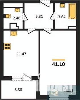 1-к квартира, вторичка, 41м2, 6/18 этаж