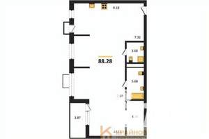 3-к квартира, вторичка, 88м2, 18/21 этаж