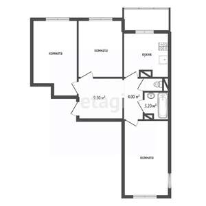 3-к квартира, вторичка, 71м2, 1/10 этаж