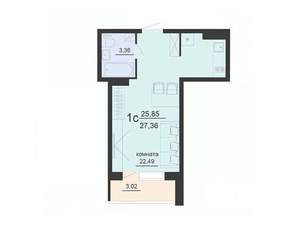 Студия квартира, вторичка, 27м2, 20/20 этаж