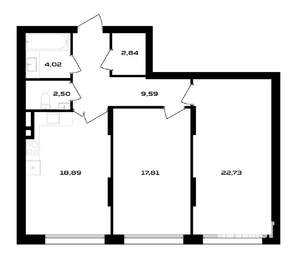 2-к квартира, вторичка, 78м2, 1/4 этаж