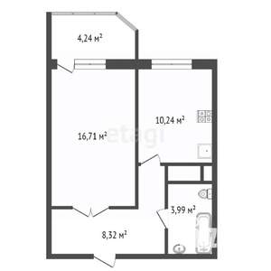 1-к квартира, вторичка, 38м2, 7/18 этаж