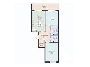 3-к квартира, строящийся дом, 76м2, 8/12 этаж