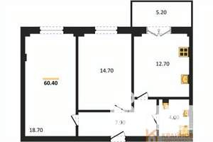 2-к квартира, вторичка, 60м2, 6/15 этаж