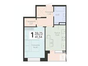1-к квартира, вторичка, 41м2, 2/16 этаж