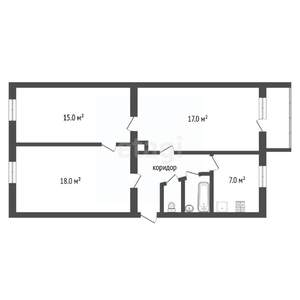 3-к квартира, вторичка, 62м2, 4/5 этаж