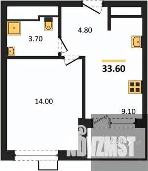 1-к квартира, вторичка, 34м2, 10/13 этаж