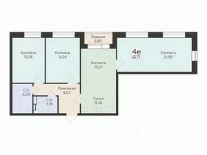 4-к квартира, вторичка, 85м2, 6/12 этаж