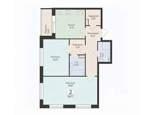2-к квартира, вторичка, 67м2, 8/12 этаж