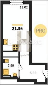 Студия квартира, вторичка, 21м2, 27/27 этаж