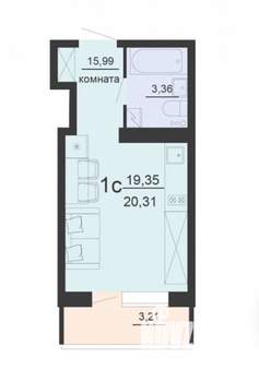 Студия квартира, вторичка, 20м2, 18/21 этаж