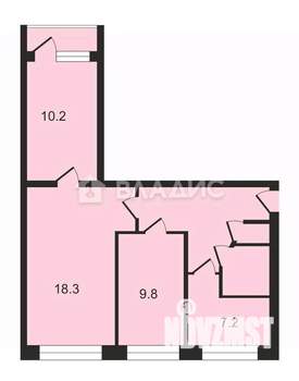 3-к квартира, вторичка, 57м2, 3/9 этаж