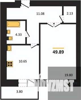 1-к квартира, вторичка, 50м2, 6/14 этаж