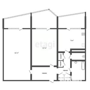 2-к квартира, вторичка, 48м2, 11/16 этаж