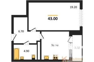 1-к квартира, вторичка, 43м2, 11/25 этаж