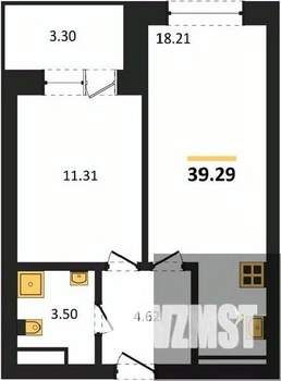 1-к квартира, вторичка, 39м2, 7/28 этаж