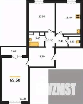2-к квартира, вторичка, 66м2, 6/17 этаж