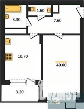 1-к квартира, вторичка, 40м2, 6/13 этаж