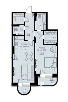 2-к квартира, вторичка, 67м2, 5/5 этаж