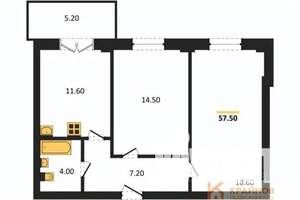 2-к квартира, вторичка, 58м2, 5/15 этаж
