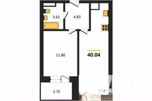1-к квартира, вторичка, 40м2, 3/28 этаж
