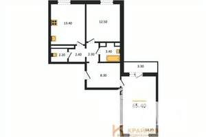 2-к квартира, вторичка, 65м2, 12/17 этаж