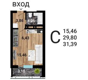 Студия квартира, вторичка, 33м2, 8/25 этаж