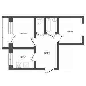 2-к квартира, вторичка, 62м2, 1/17 этаж