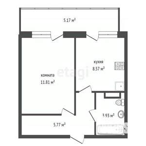 1-к квартира, вторичка, 30м2, 12/14 этаж
