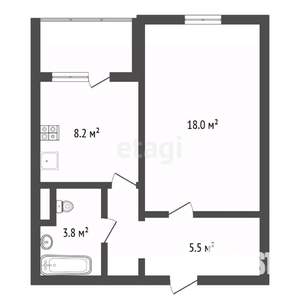 1-к квартира, вторичка, 38м2, 2/18 этаж