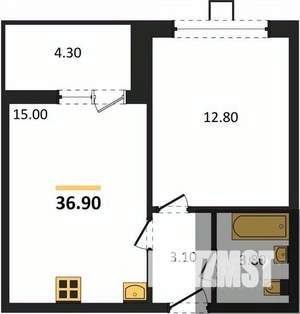 1-к квартира, вторичка, 37м2, 6/17 этаж