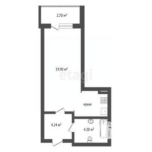Студия квартира, вторичка, 30м2, 9/21 этаж
