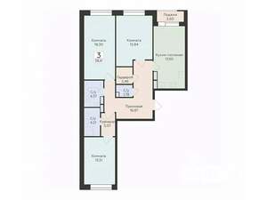 3-к квартира, вторичка, 99м2, 6/12 этаж