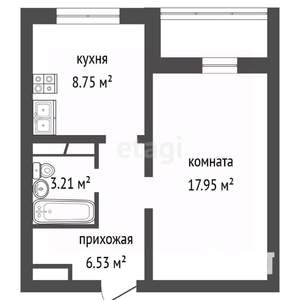 1-к квартира, вторичка, 38м2, 18/19 этаж