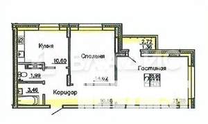 2-к квартира, вторичка, 63м2, 6/17 этаж