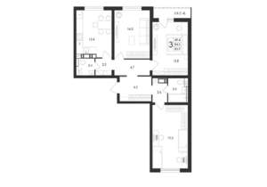 3-к квартира, вторичка, 86м2, 4/17 этаж