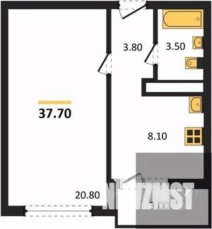 1-к квартира, вторичка, 38м2, 9/17 этаж