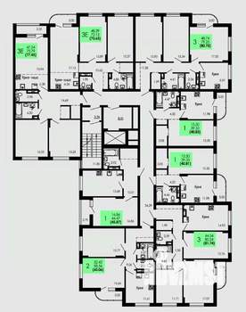 3-к квартира, строящийся дом, 82м2, 8/9 этаж