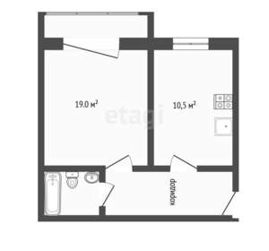 1-к квартира, вторичка, 47м2, 3/4 этаж