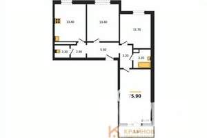 3-к квартира, вторичка, 76м2, 2/17 этаж