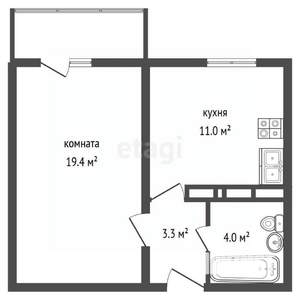 1-к квартира, вторичка, 38м2, 7/17 этаж