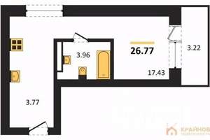 Студия квартира, вторичка, 27м2, 8/28 этаж