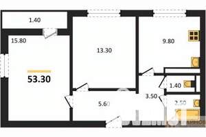 2-к квартира, вторичка, 53м2, 3/17 этаж